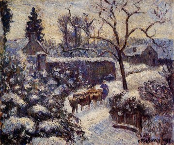  snow Painting - the effect of snow at montfoucault 1891 Camille Pissarro